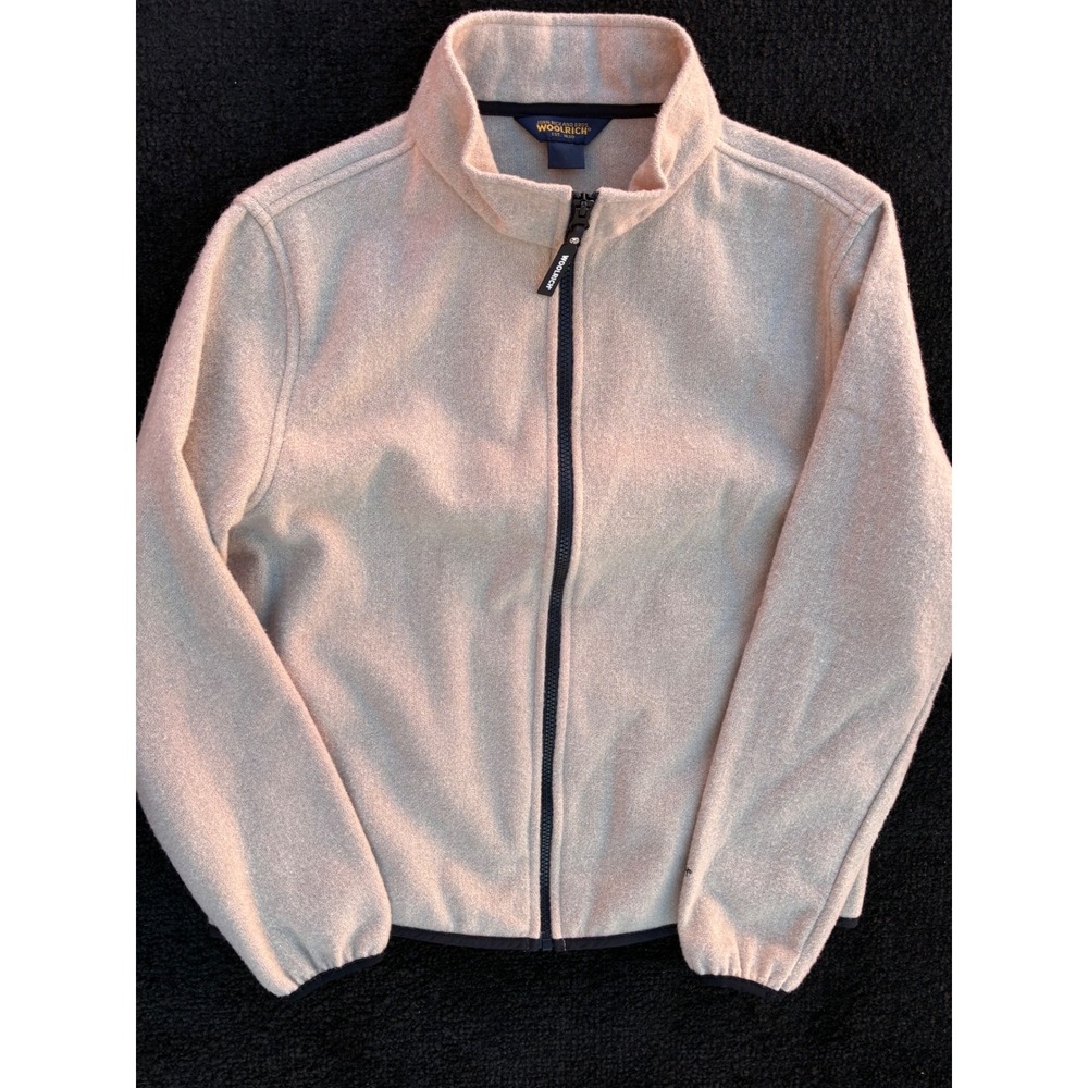 Woolrich John Rich & Bros women Sm Full Zip Fleece Jacket Beige Mock Neck